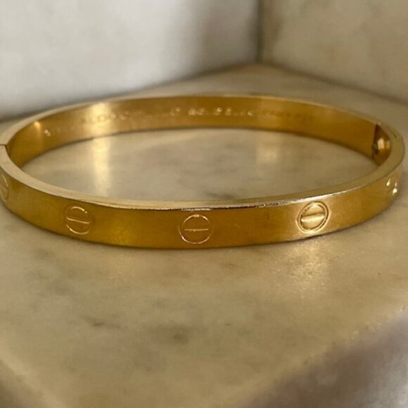 CHARLES REVSON Love Bracelet by Aldo Cipullo 1970 Gold Elecroplate - Picture 3 of 17